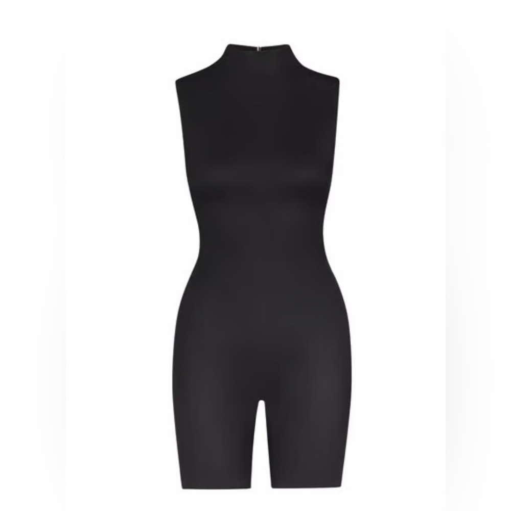 Skims All-In-One Shine Mock Neck Mid Thigh Bodysuit NWT Large